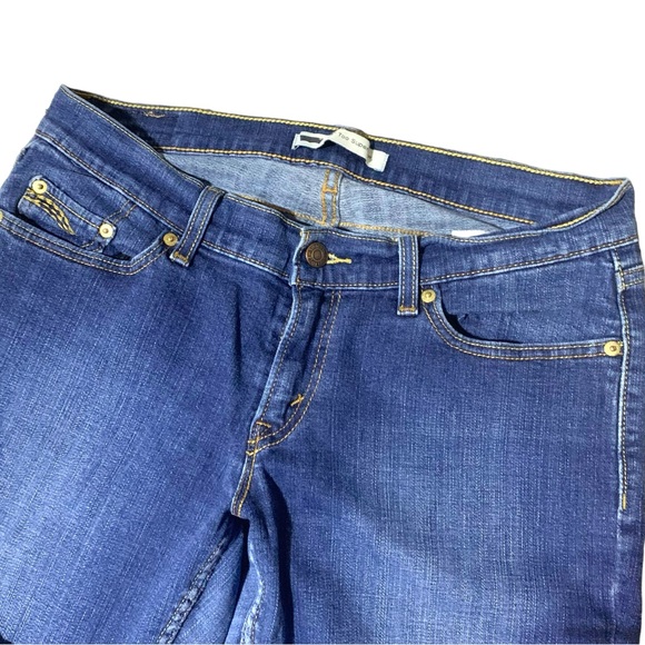 Levi’s 524 Blue Denim Too Super Low Boot Cut Jeans Womens Size 30 x 32 - Picture 5 of 11